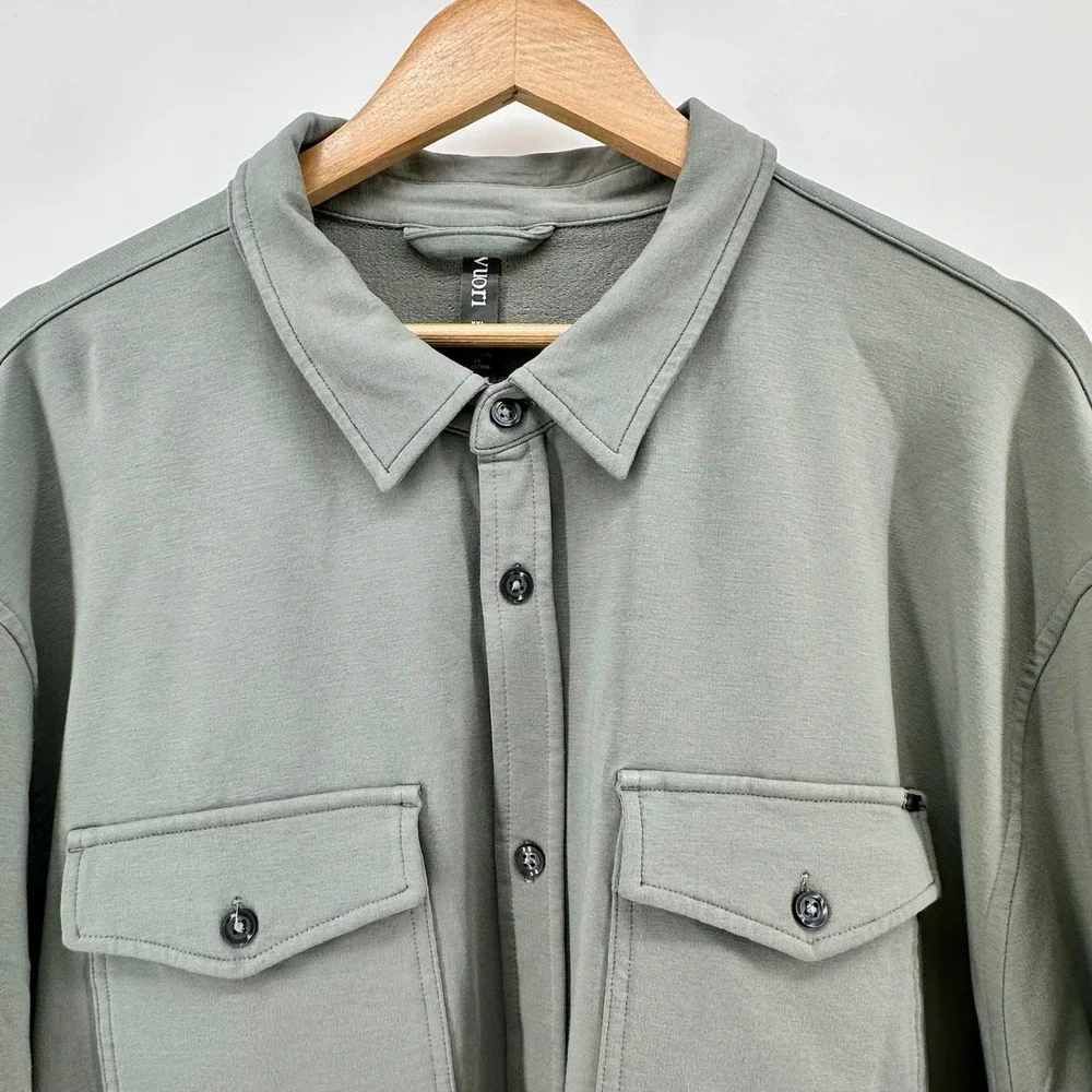 Vuori Boulevard Shirt Jacket Mens XXL Stormy Green V281 NWT Cotton Modal Shacket